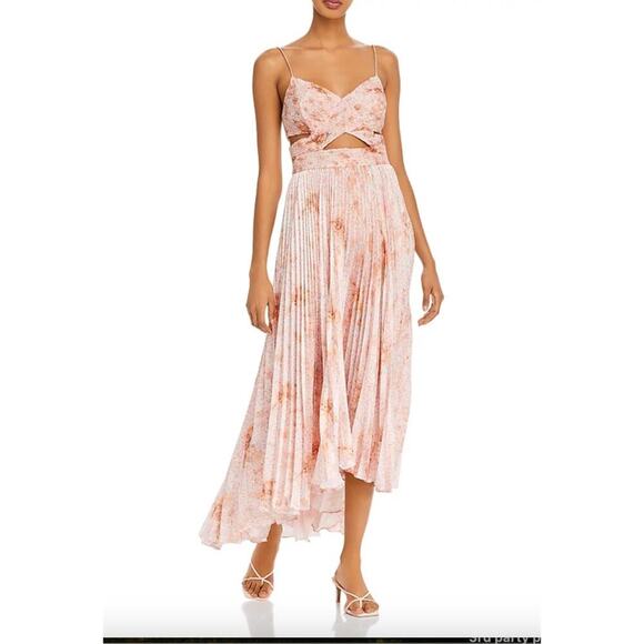 AMUR Lumi Waist-Cutout Pleated Dress Sz 0 MSRP $698 - Picture 1 of 12